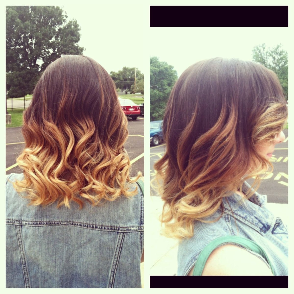 Омбре на темные волосы до плеч