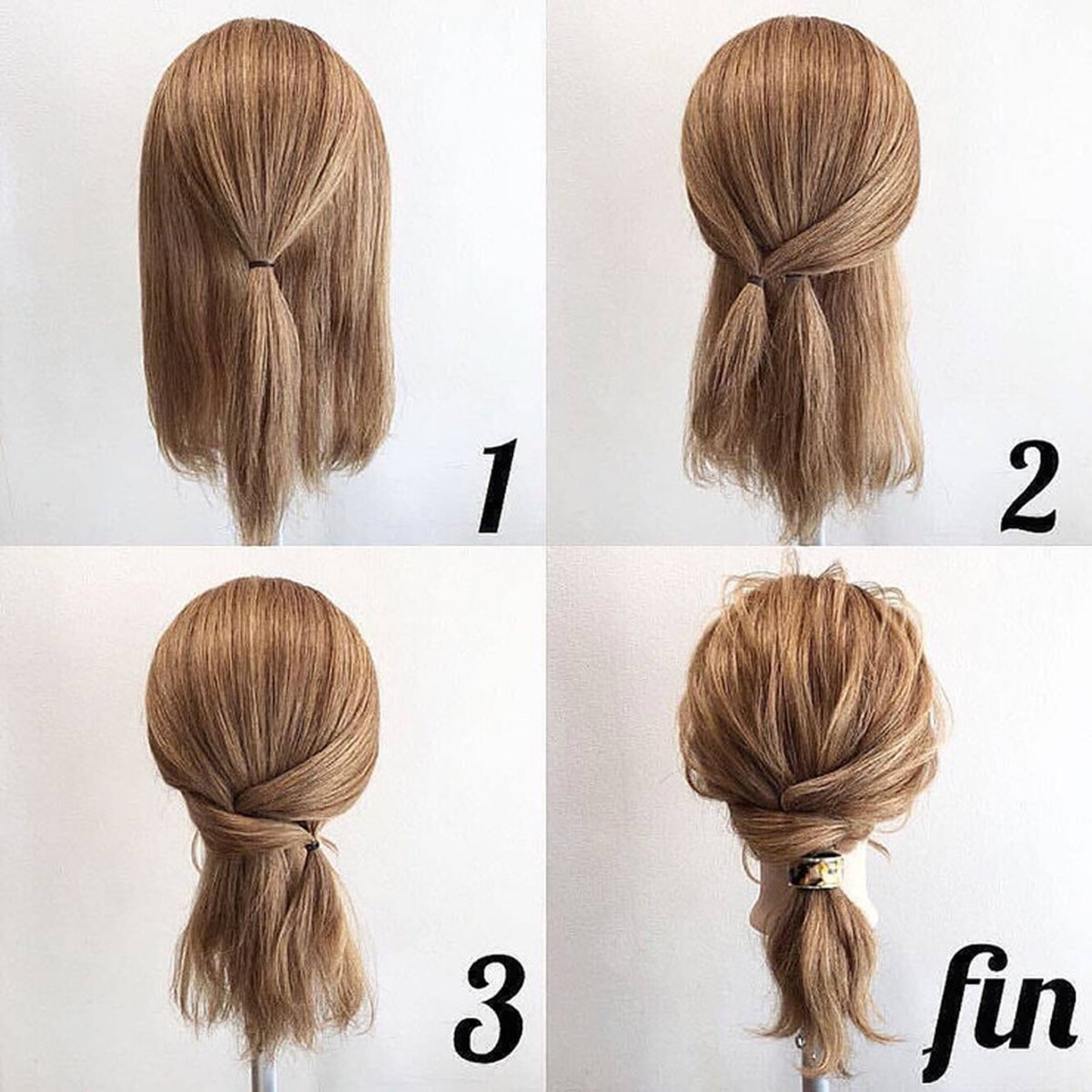 Легкие прически на средние волосы