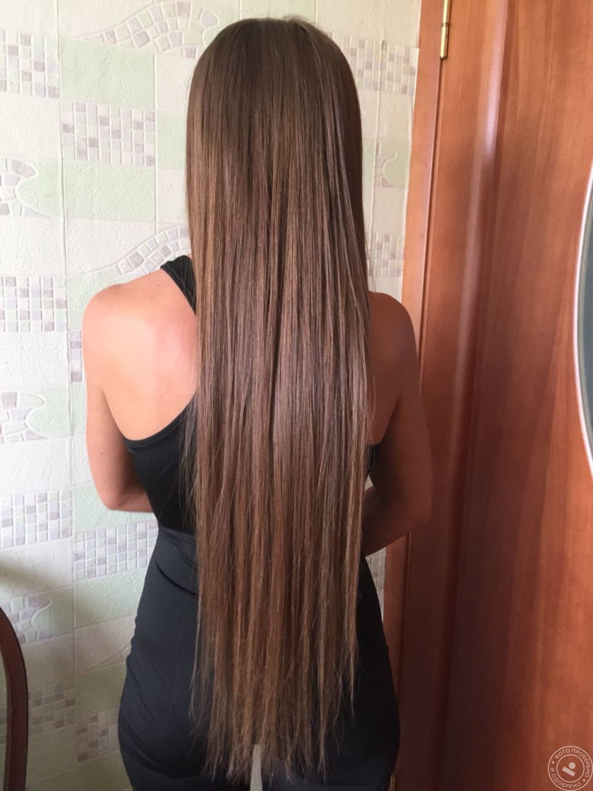 Нарощенные русые волосы