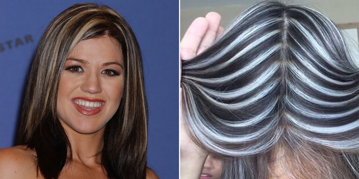 Колорирование темных волос с сединой