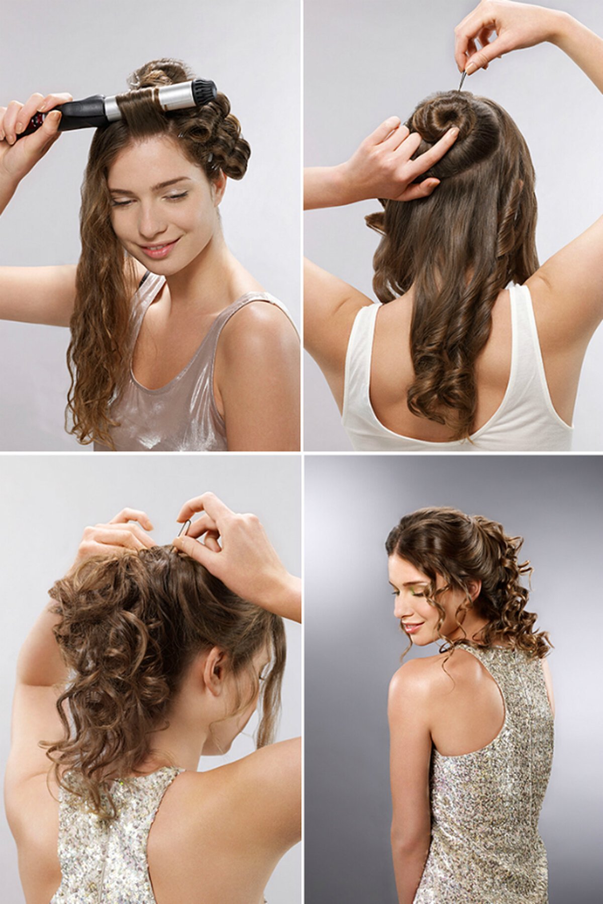 Причёска с кудрями на средние волосы заколоть