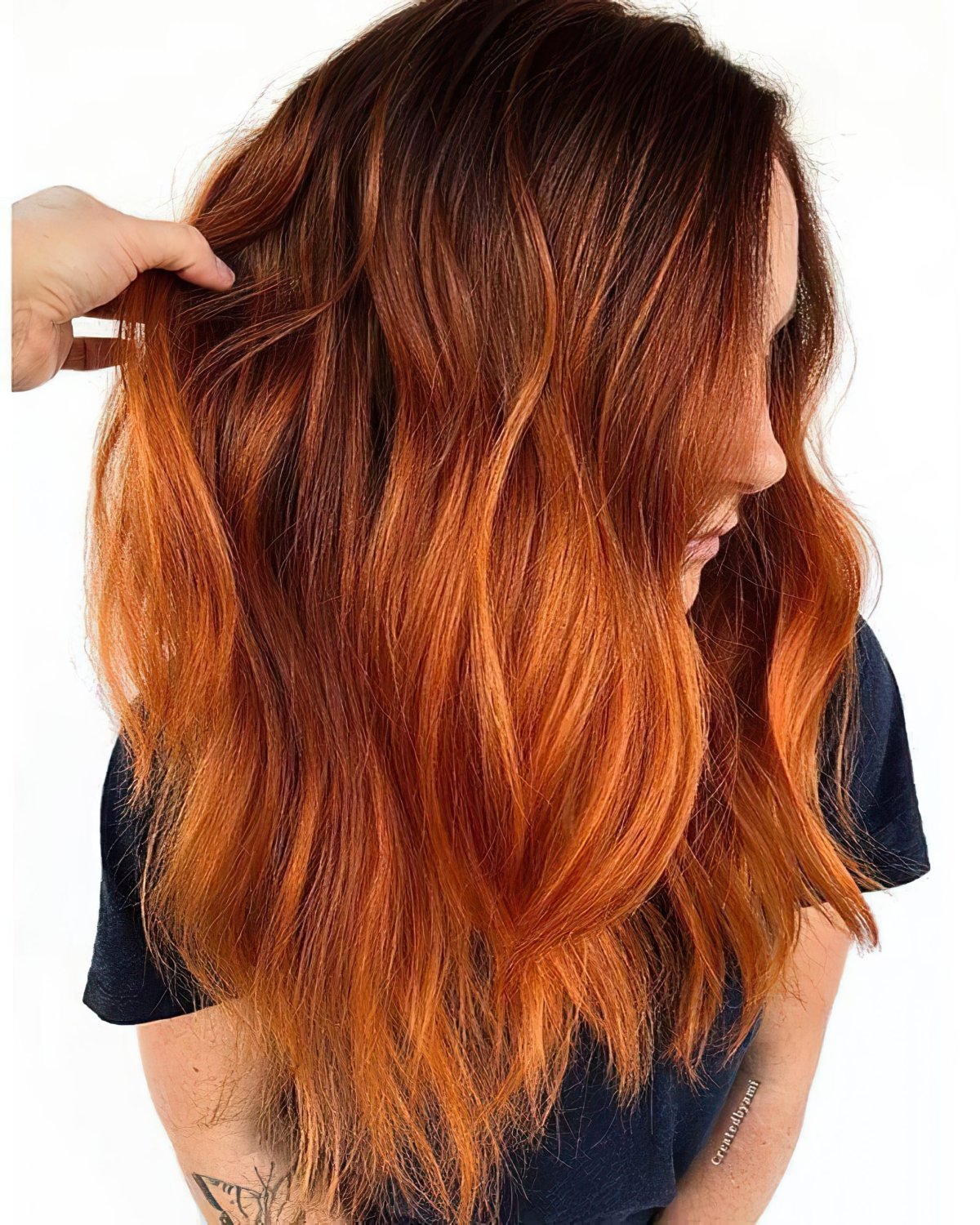 Рыжее окрашивание на темные волосы