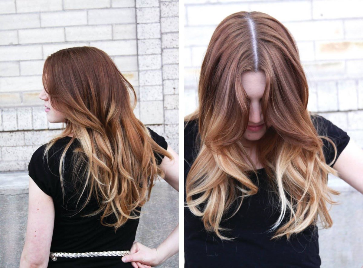 Техника окрашивания омбре на русые волосы