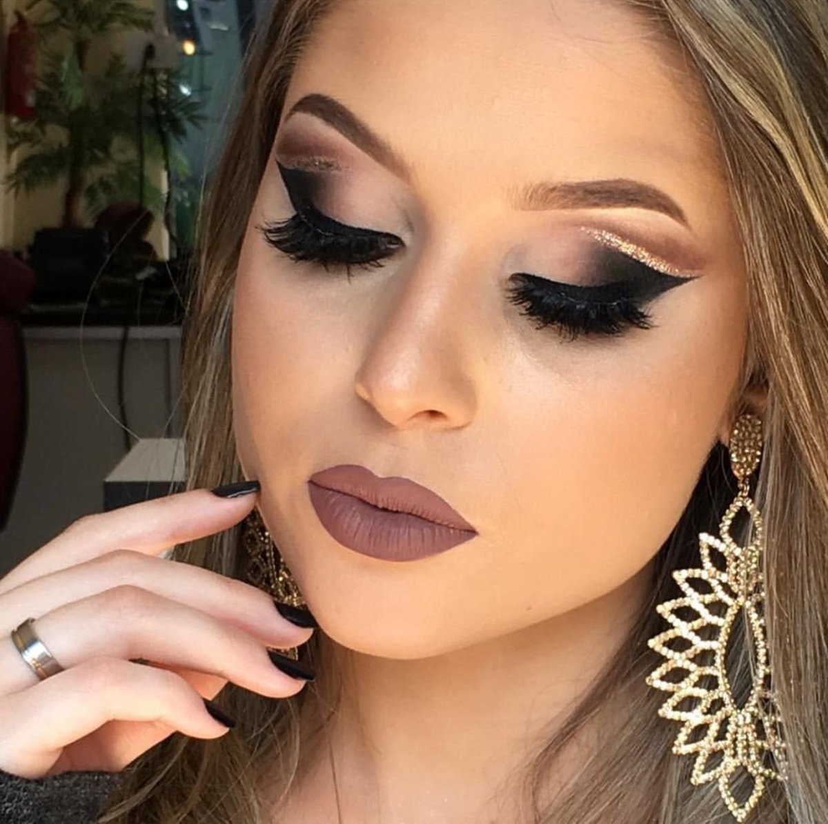 Макияж золотой Смоки