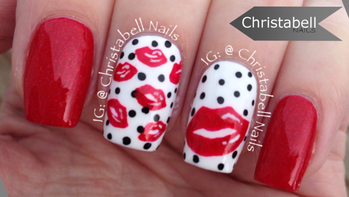 Ногти с поцелуем