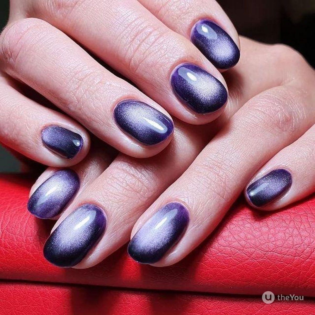 Маникюр кошачий глаз розовый