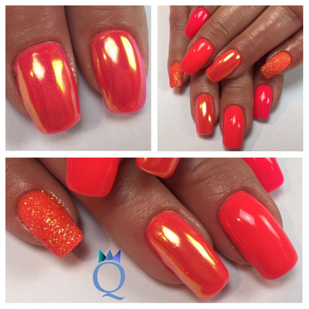 Красный неон маникюр