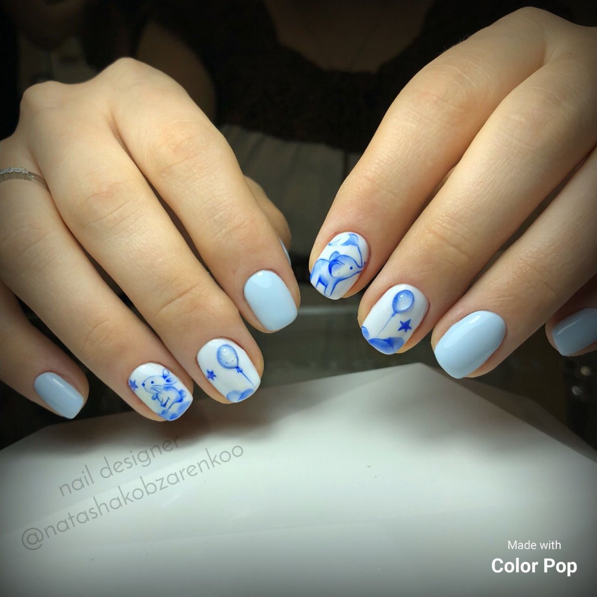 Маникюр на рождение сына