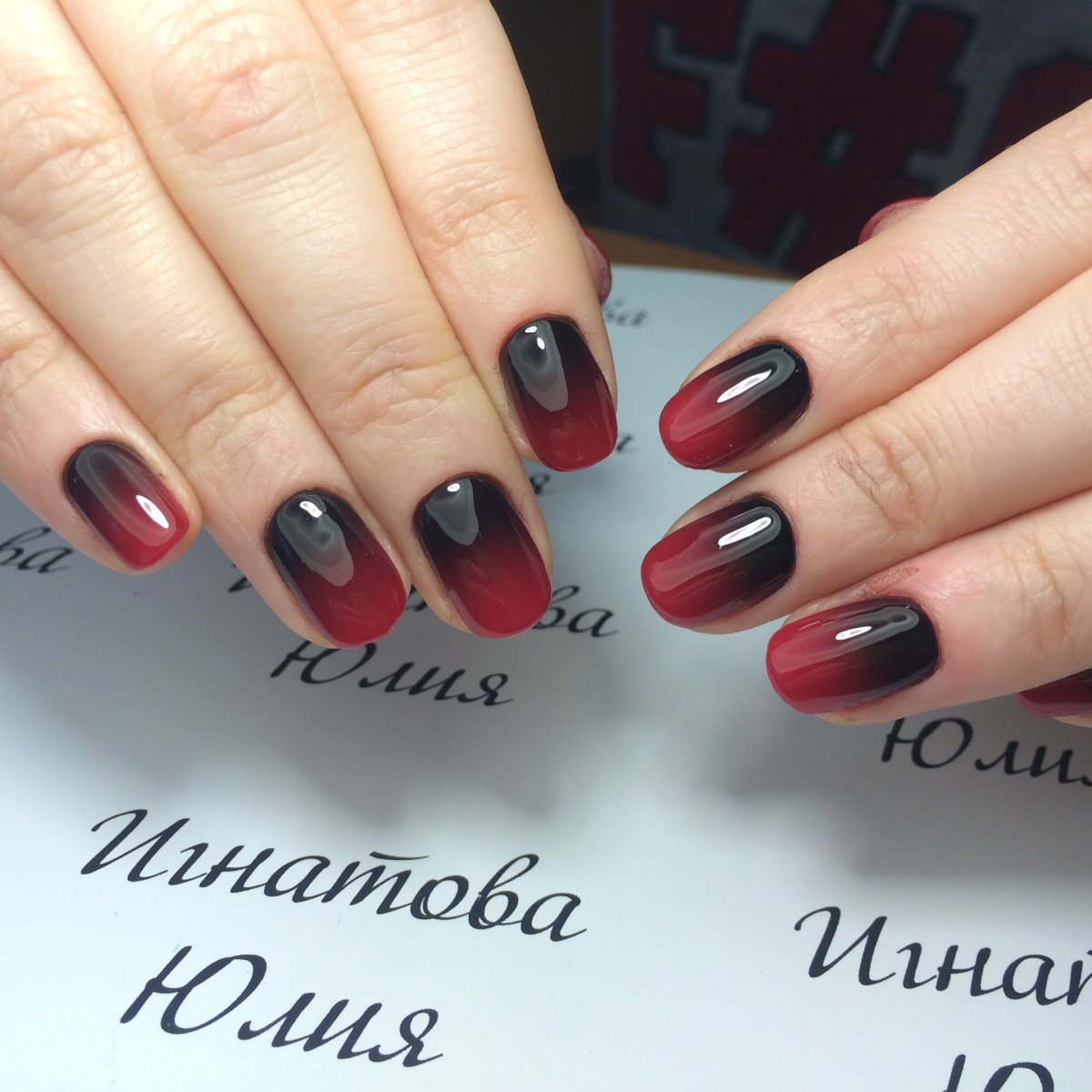 Красные и бордовые ногти