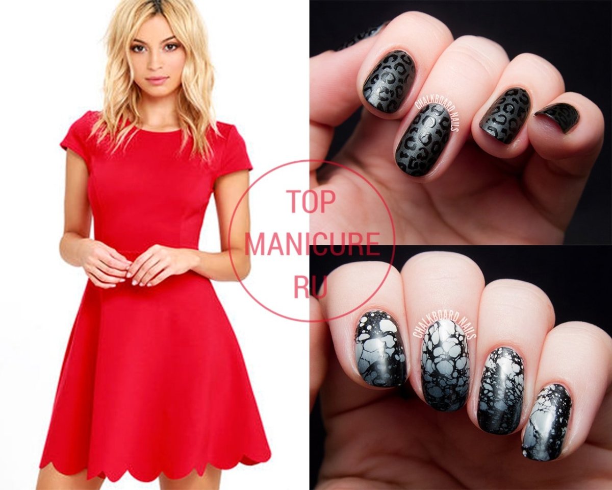 Маникюр под черное вечернее платье