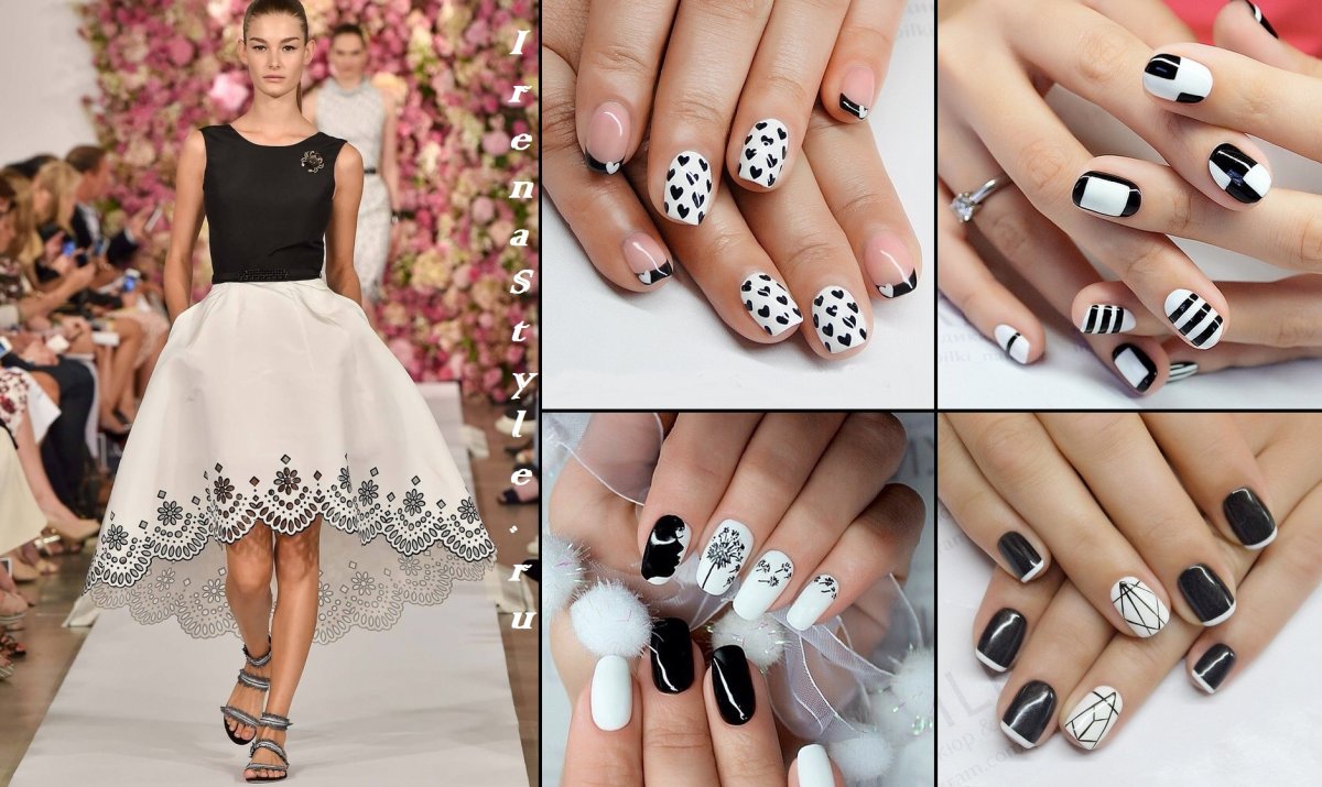 Маникюр под черное вечернее платье