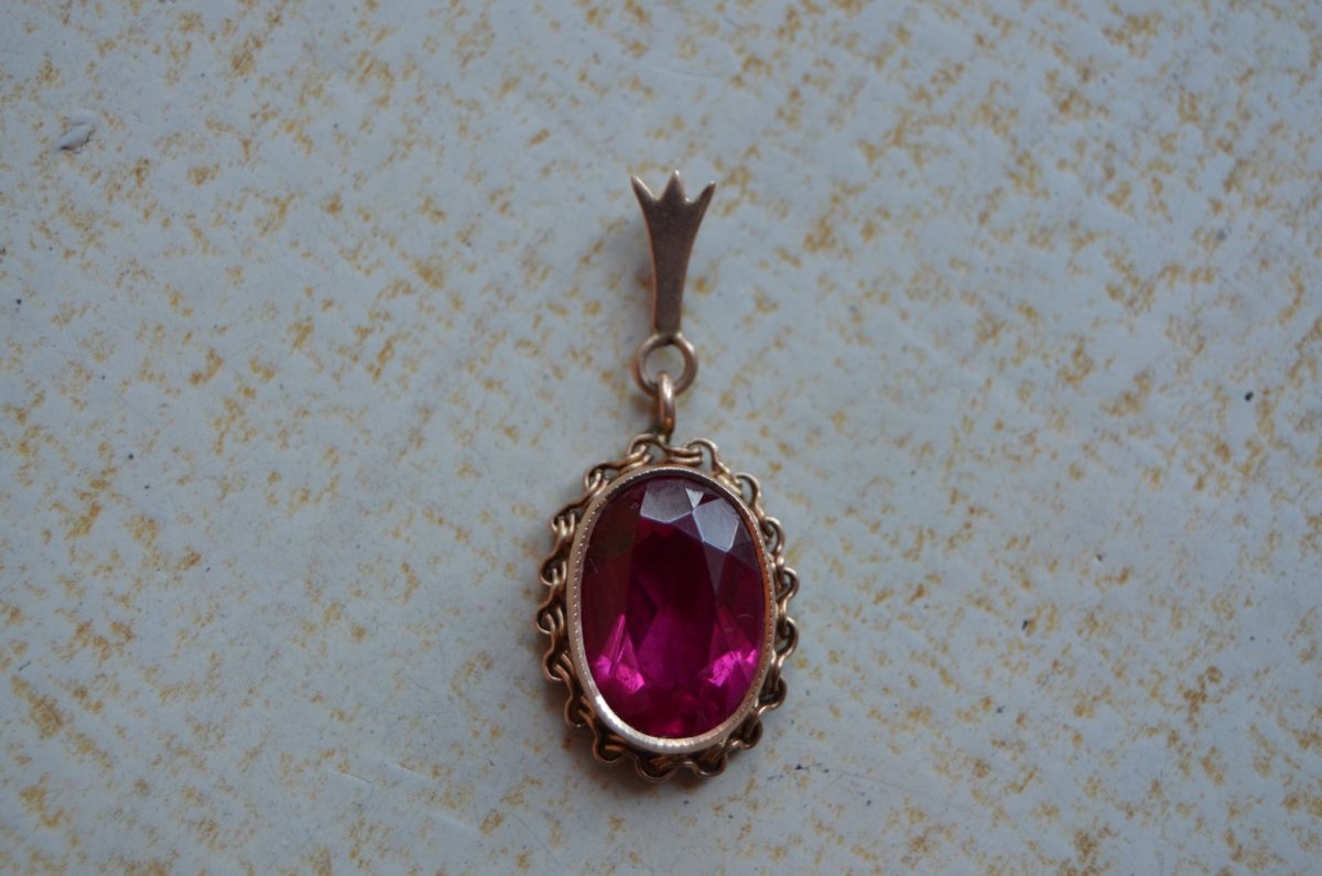 Серебряная подвеска с рубином натуральным