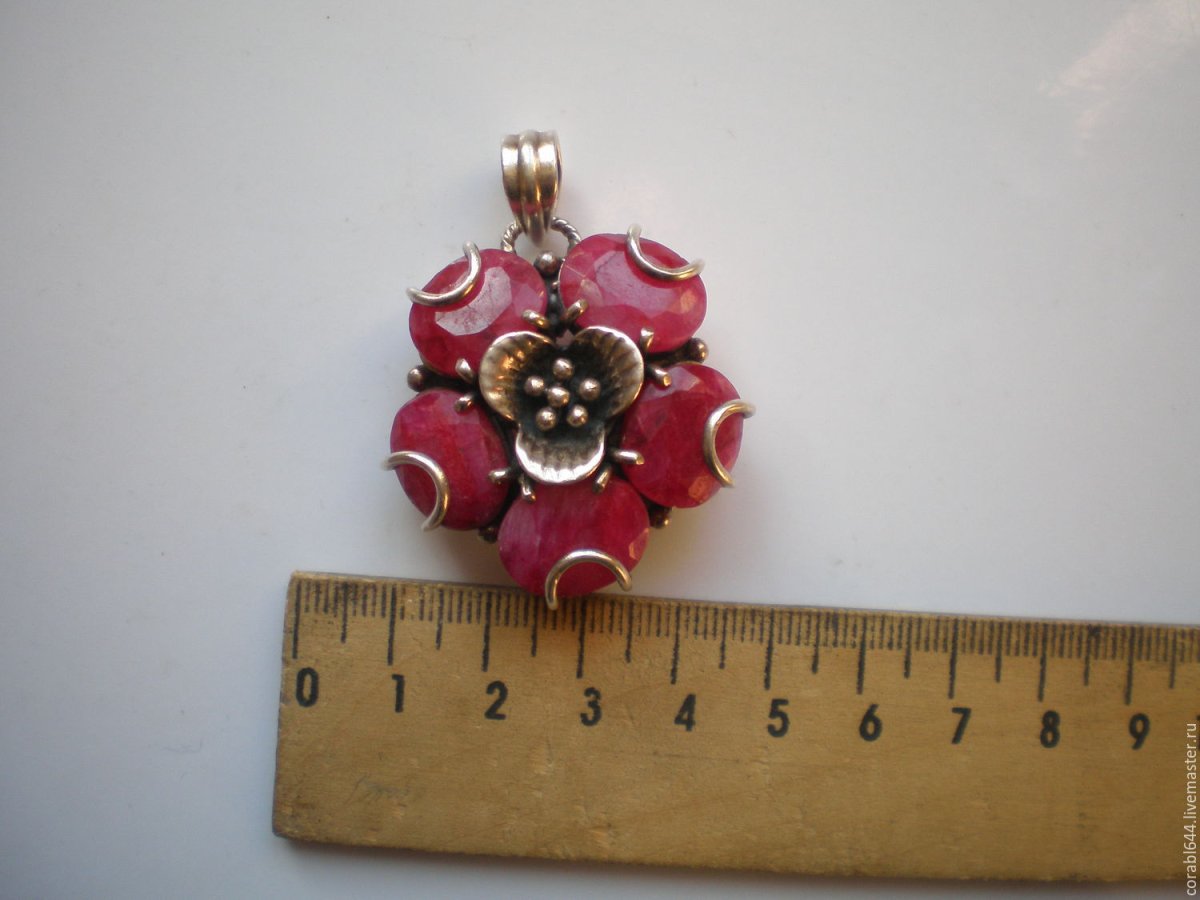 Подвески с рубином 583 пробы СССР золотые