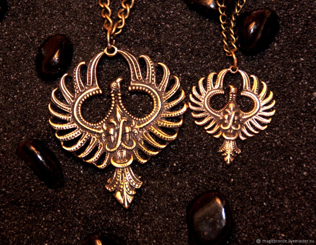 Золотой кулон Феникс