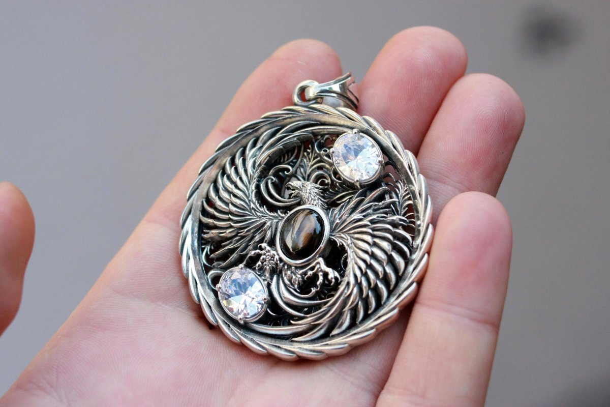 Кулон Феникс серебро