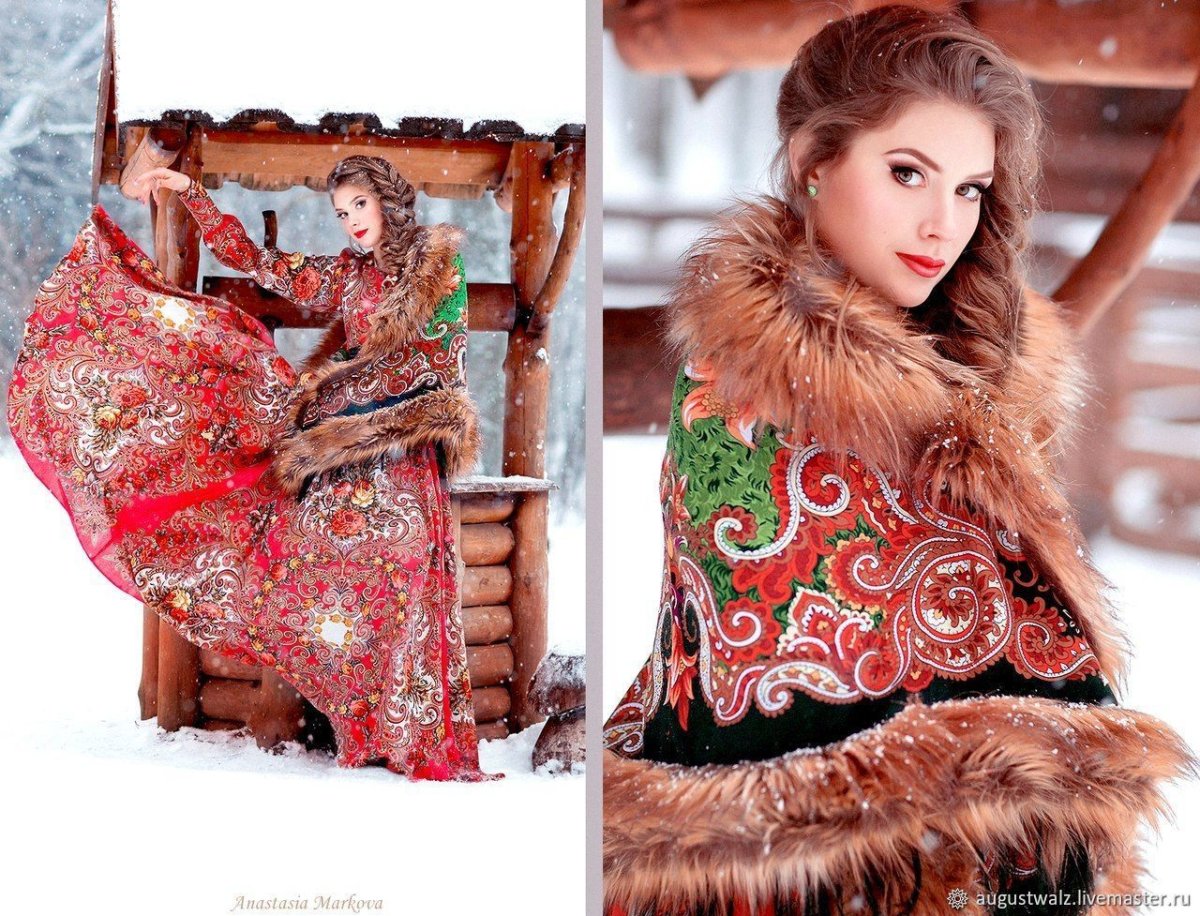 Зимний наряд в русском стиле