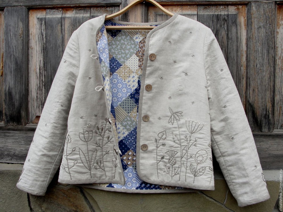 Стеганая куртка в стиле бохо