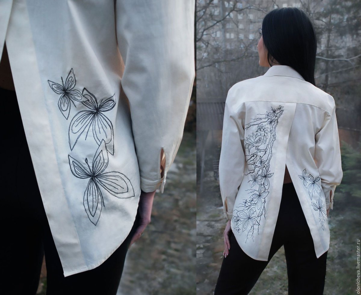 Стильная вышивка на одежде