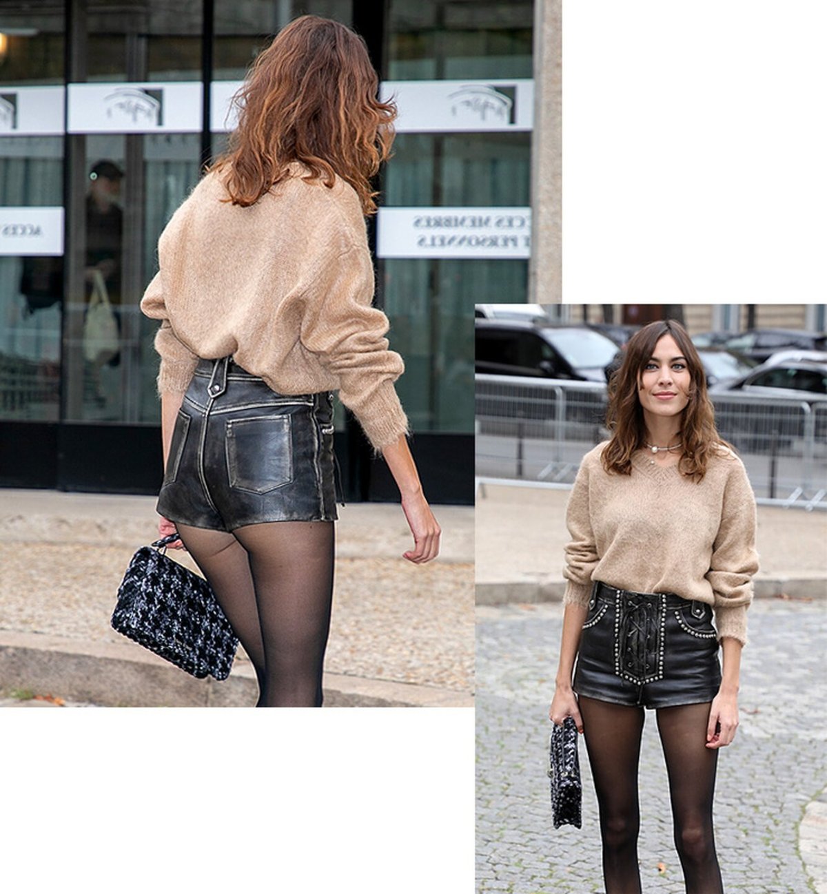 Кожаные шорты и каблуки