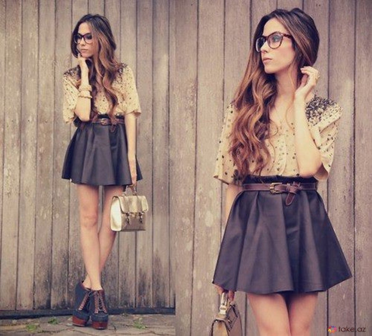 Черное платье и ботфорты