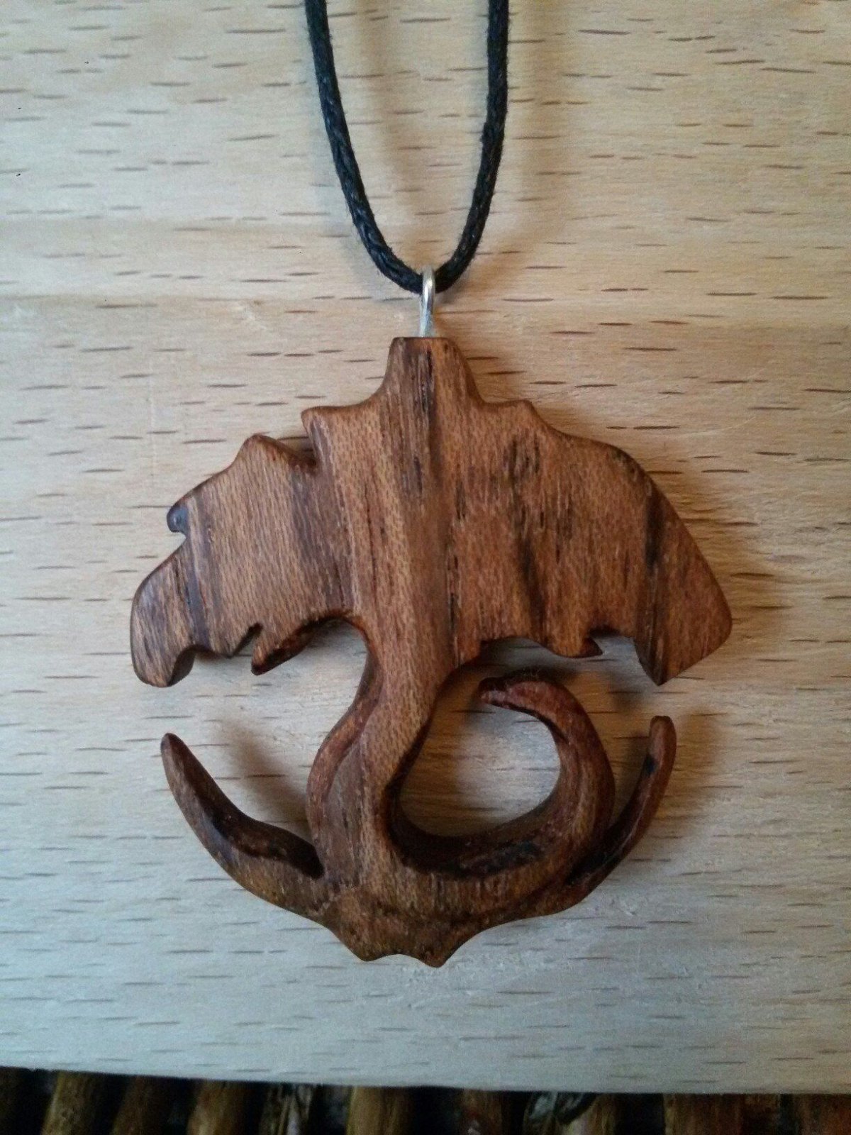 Wood Epoxy Pendant Инь Янь