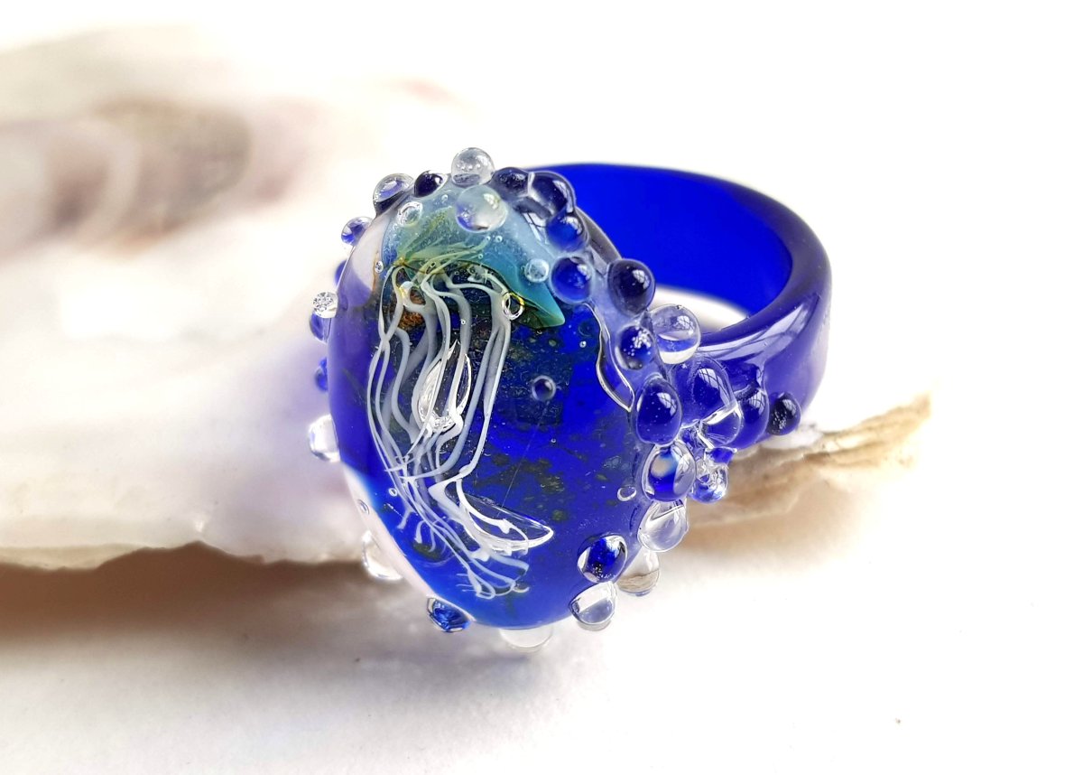 Серьги из серебра с лэмпворк из муранского стекла