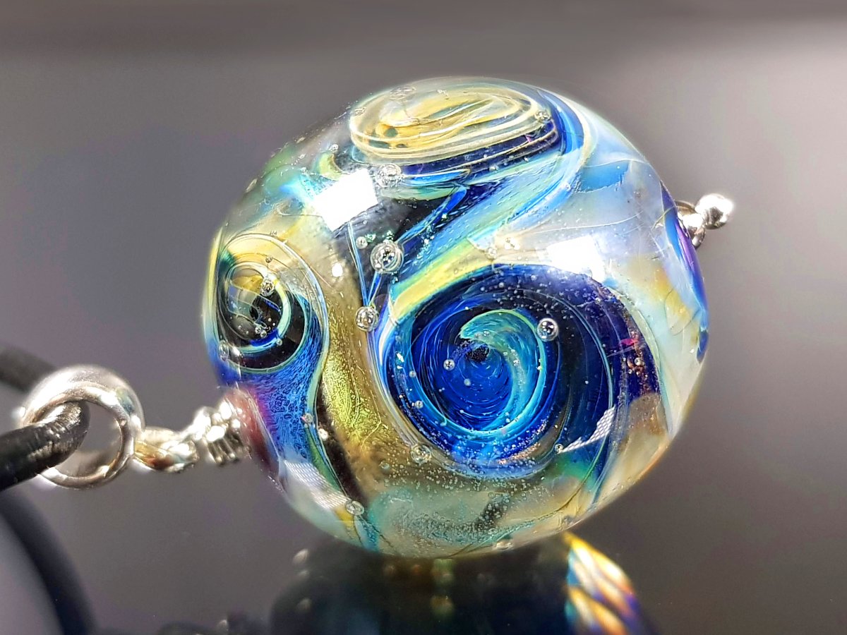 Сережки Галактика муранское стекло