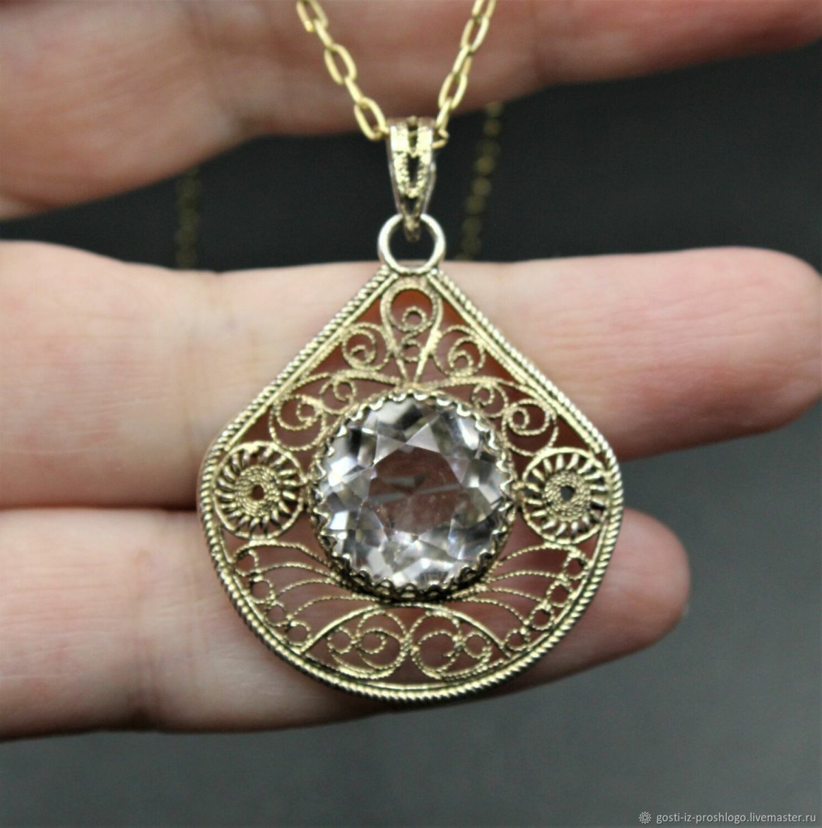 Шателен боло Винтаж позолоченная