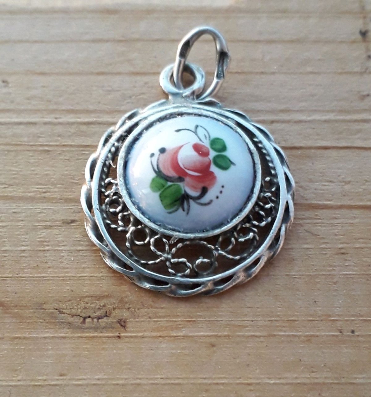 Кулон с нефритом серебро СССР