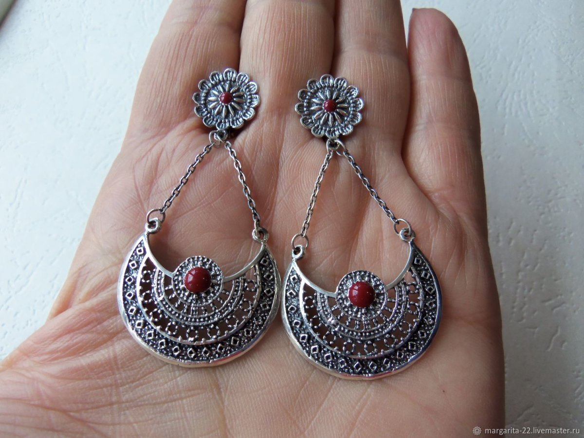 Серьги Саркисян серебро