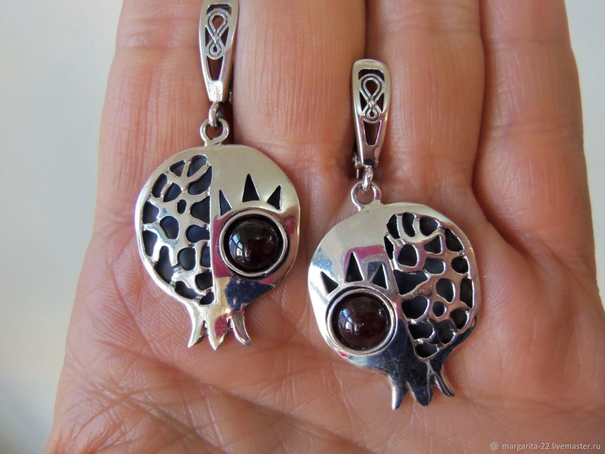 Серьги "гранат" армянский ювелир