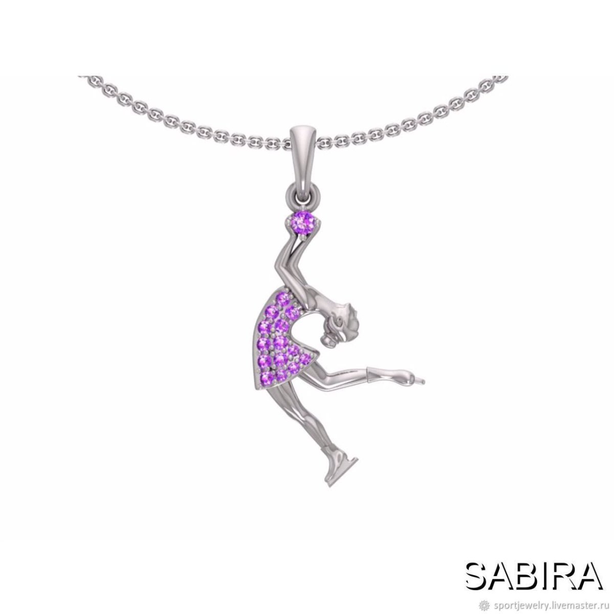 Серебряный кулон фигуристка