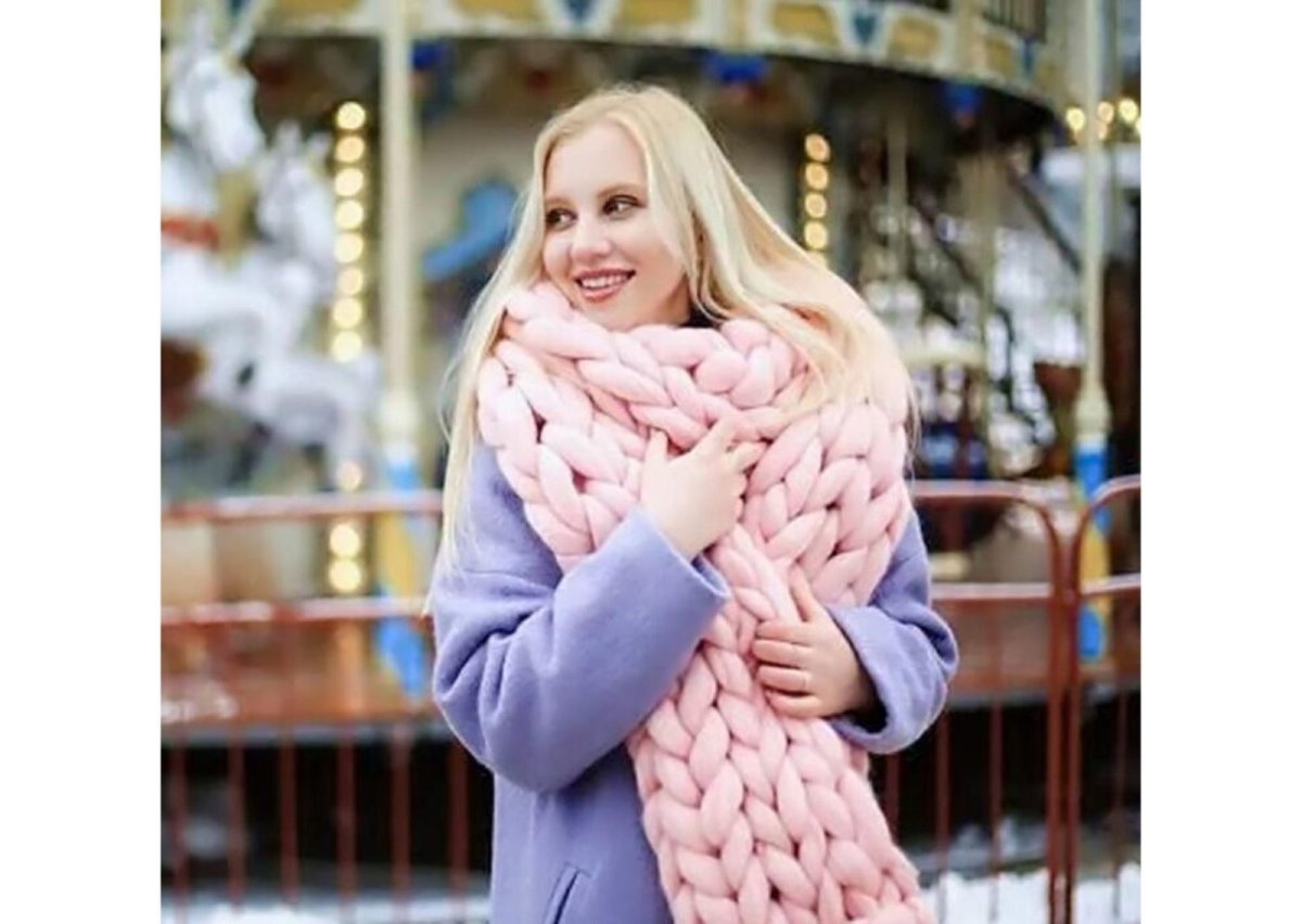 Шарф спицами