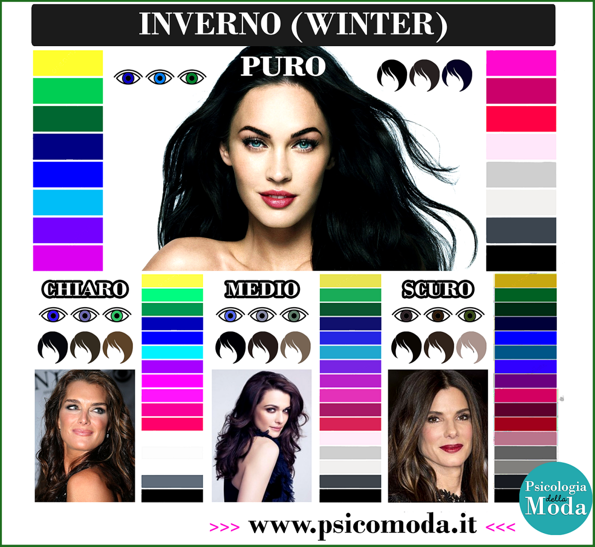 Цветотип яркая зима палитра цветов в одежде