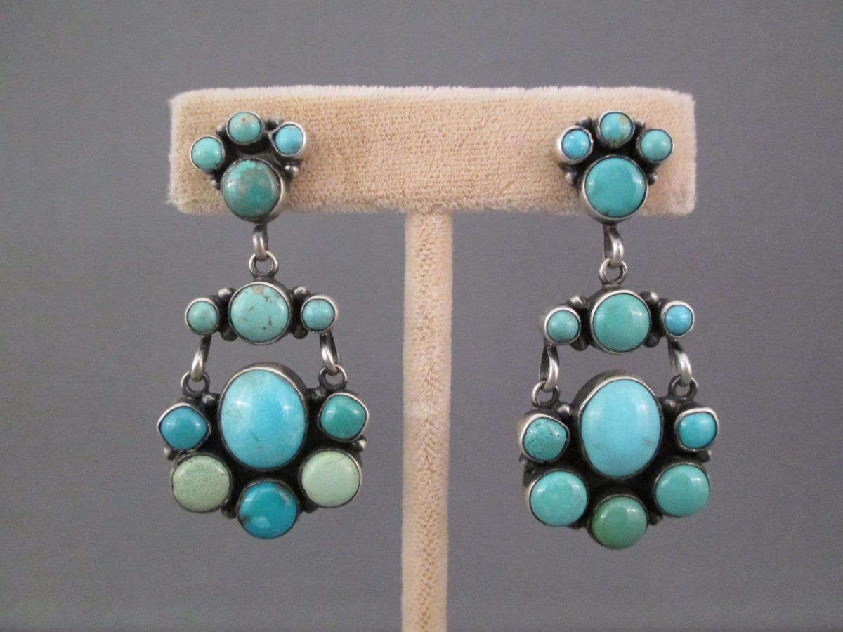 Филигрань серьги из серебра с бирюзой
