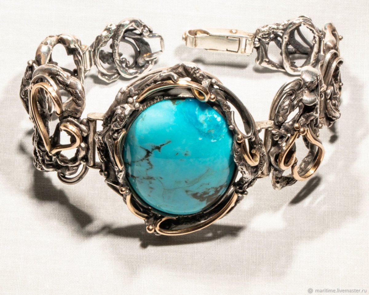 Серебро марказитыс бирюзой комплект
