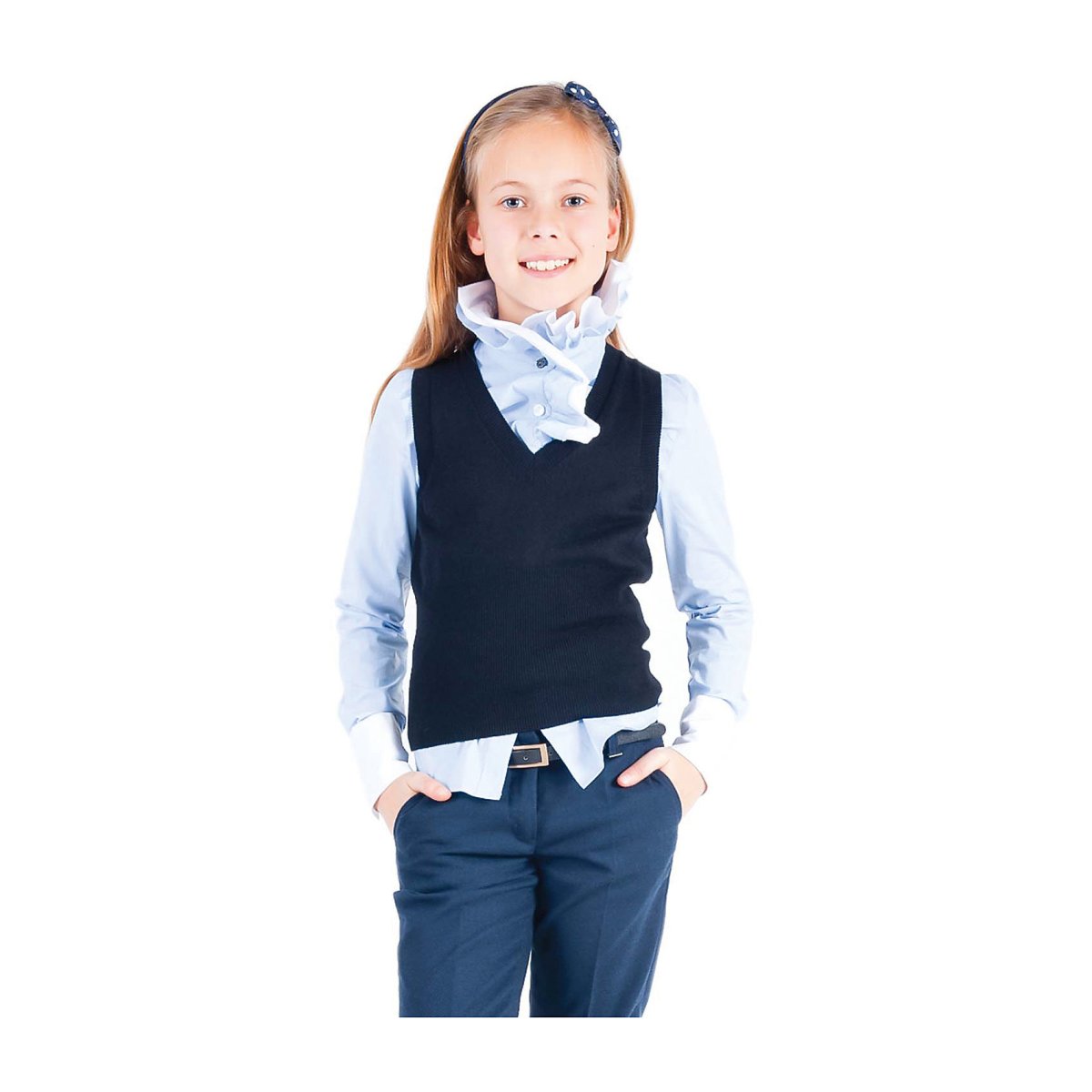 Удлиненный жилет для девочки