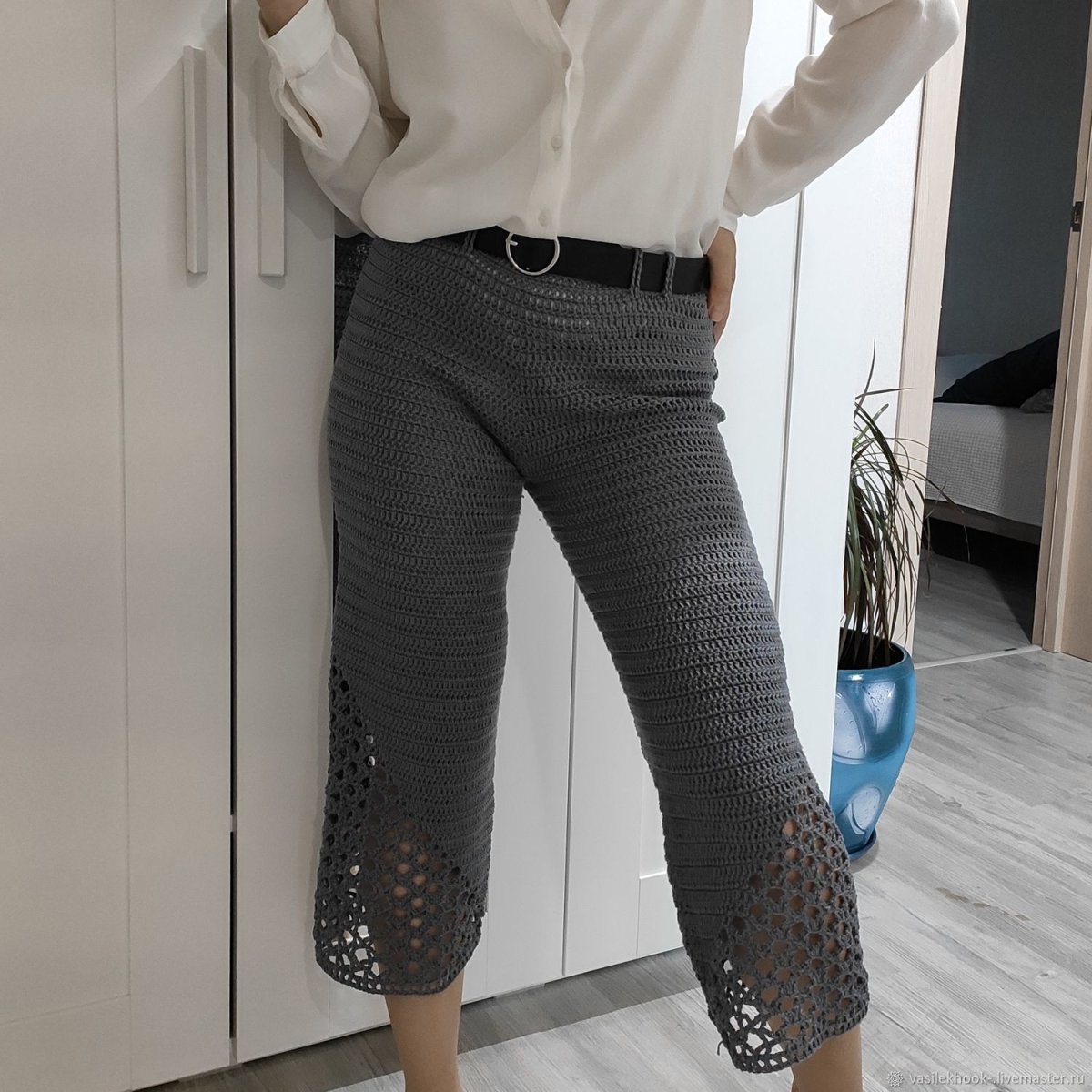 Брюки женские вязаные трикотажные модные
