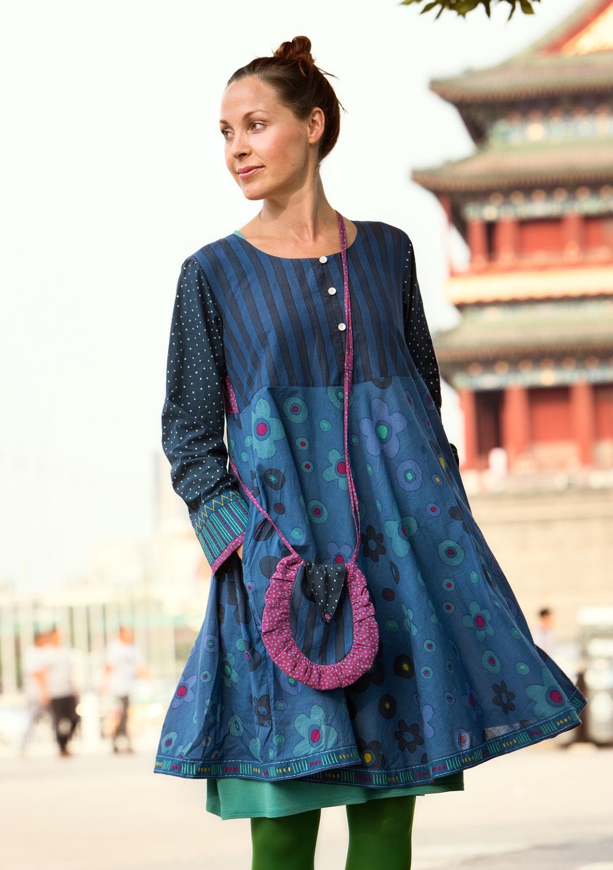 Платье бохо на пуговицах