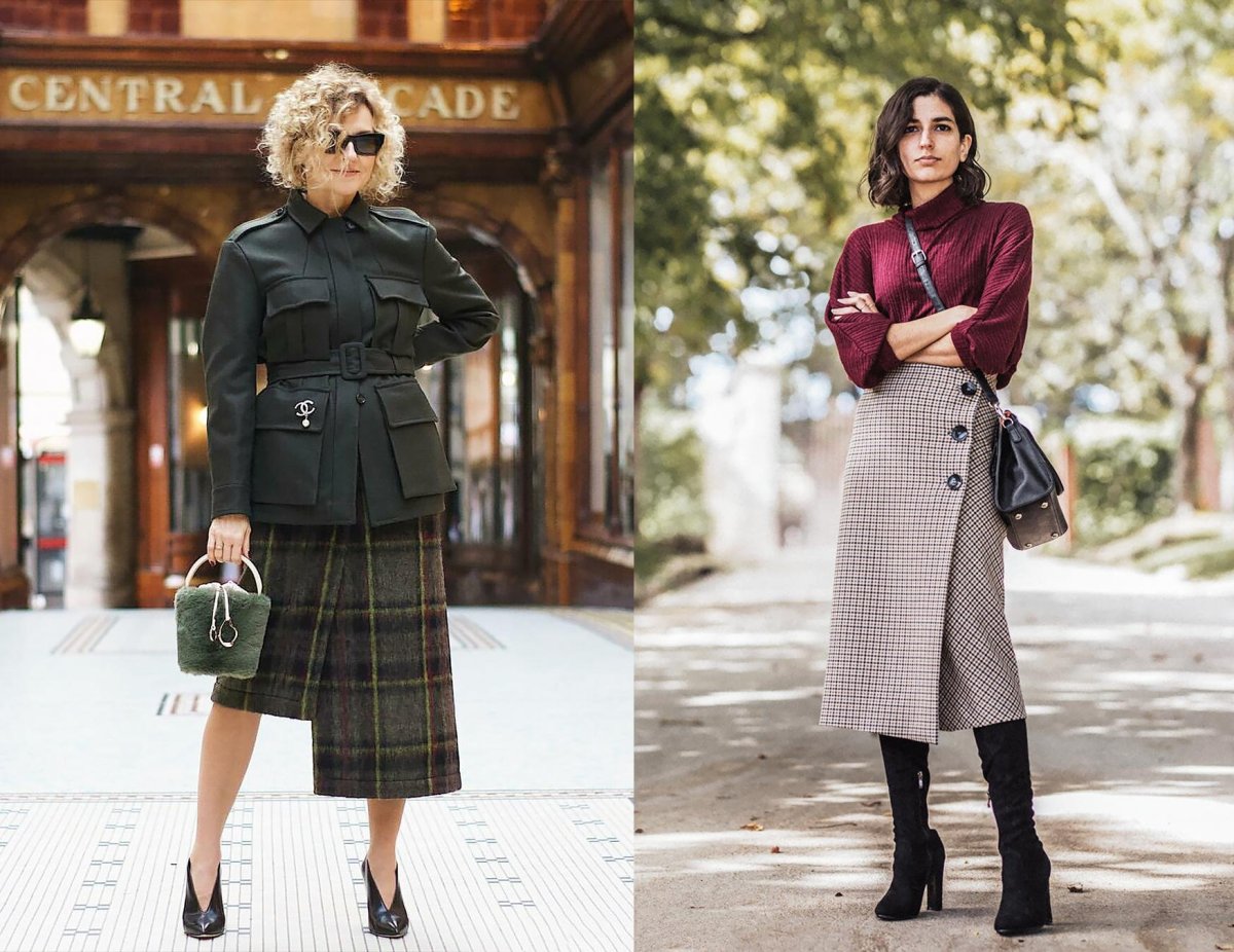 Ботфорты с твидовой юбкой