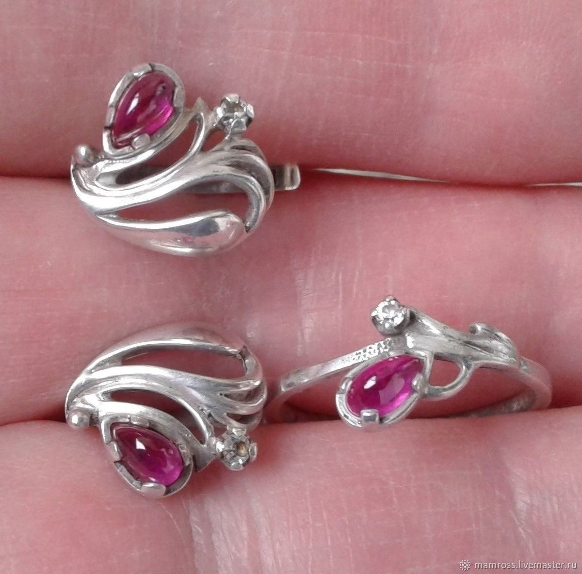 Серьги раухтопаз СССР Винтаж серебро