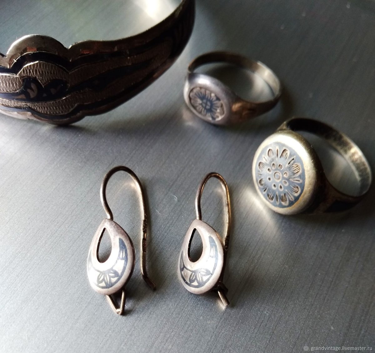 Серьги Кубачи серебро