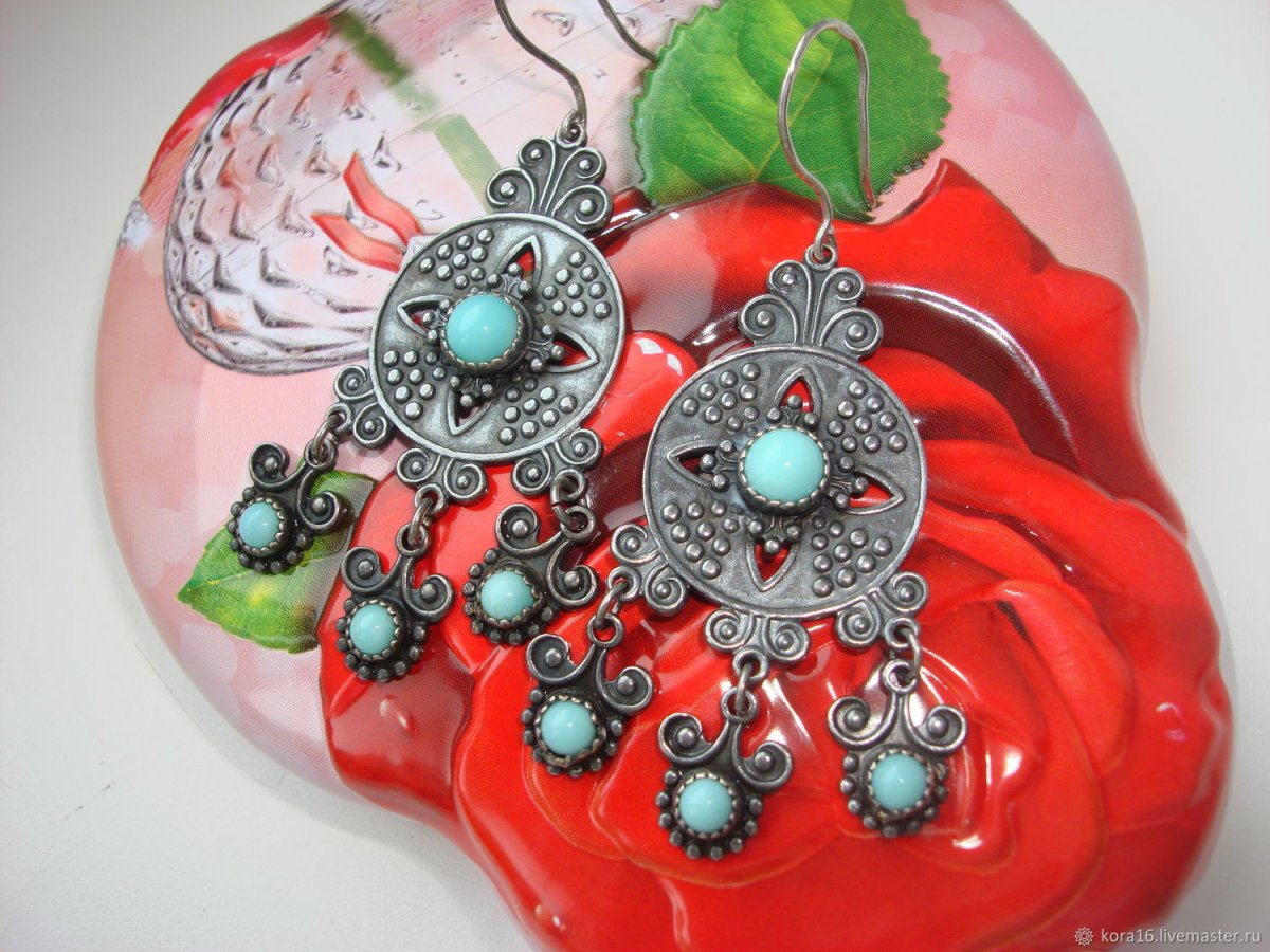 Серьги с александритом в серебре СССР