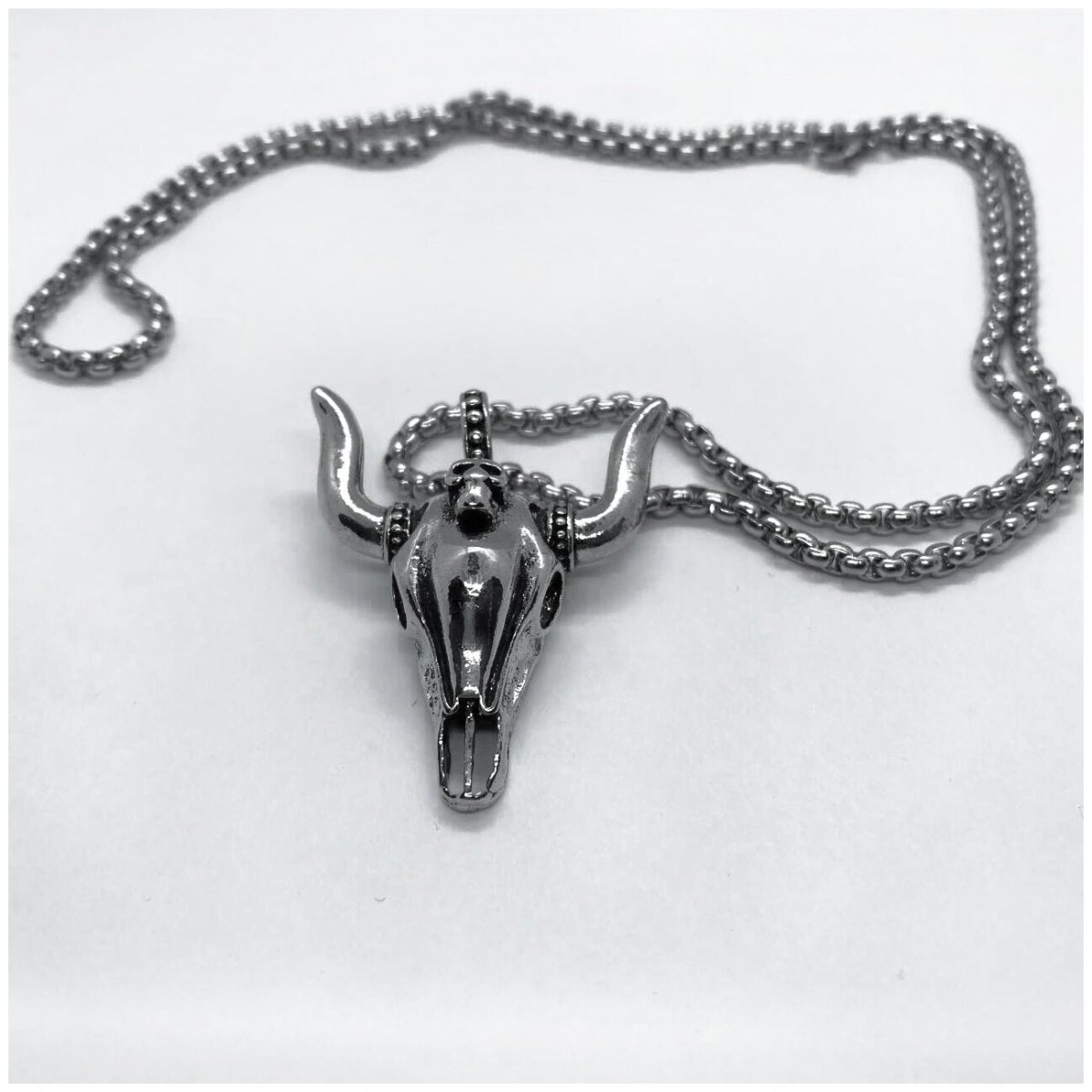 Кулон бык серебро