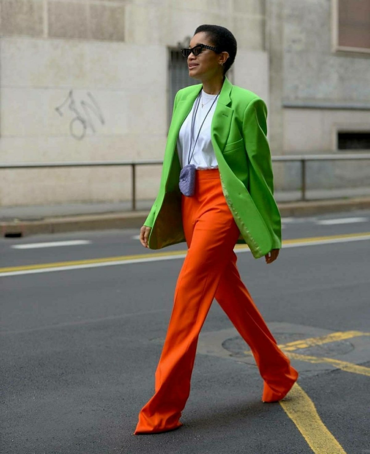 Пальто оранж Street Style