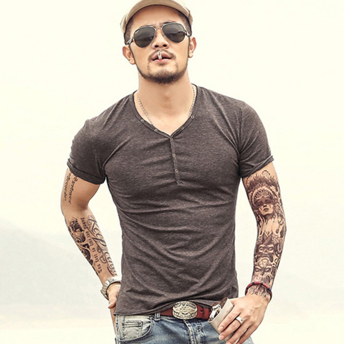 Приталенная футболка мужская