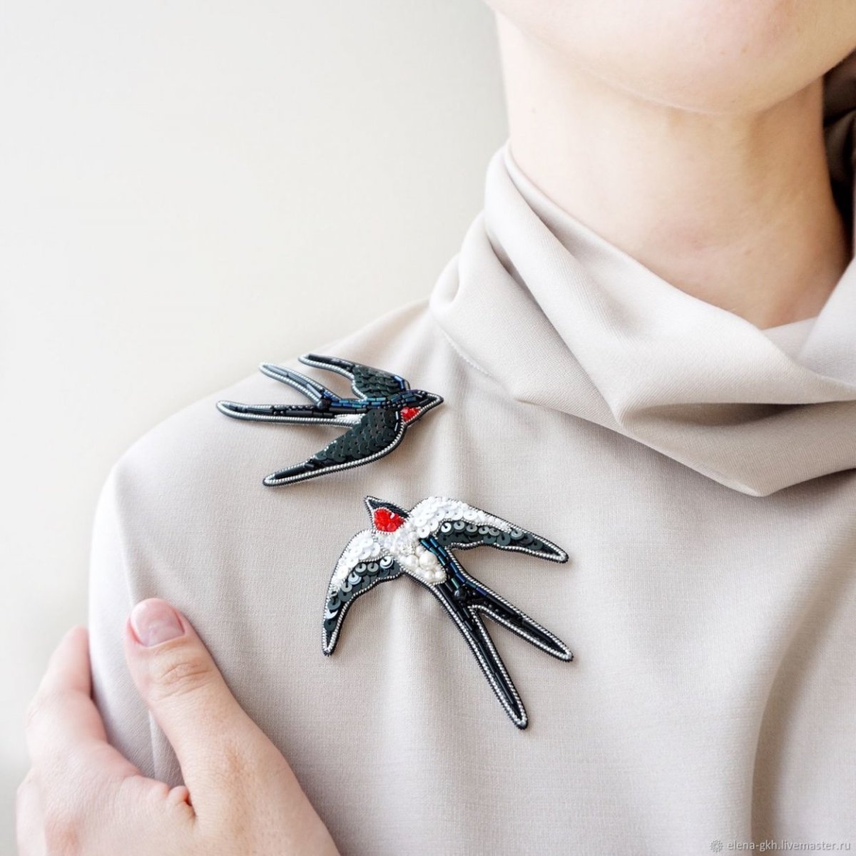 Кулон ворон серебро