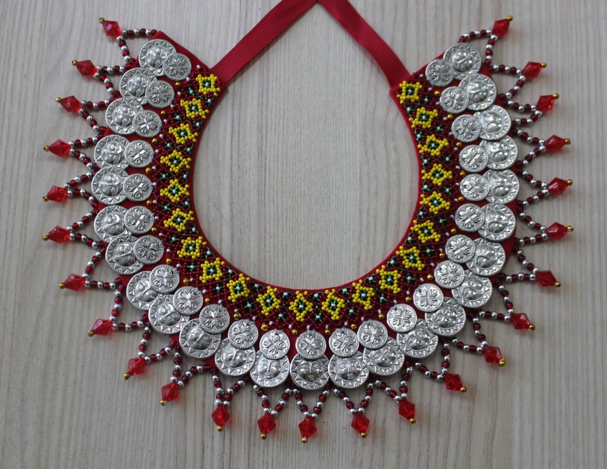 Бисерный воротник схема