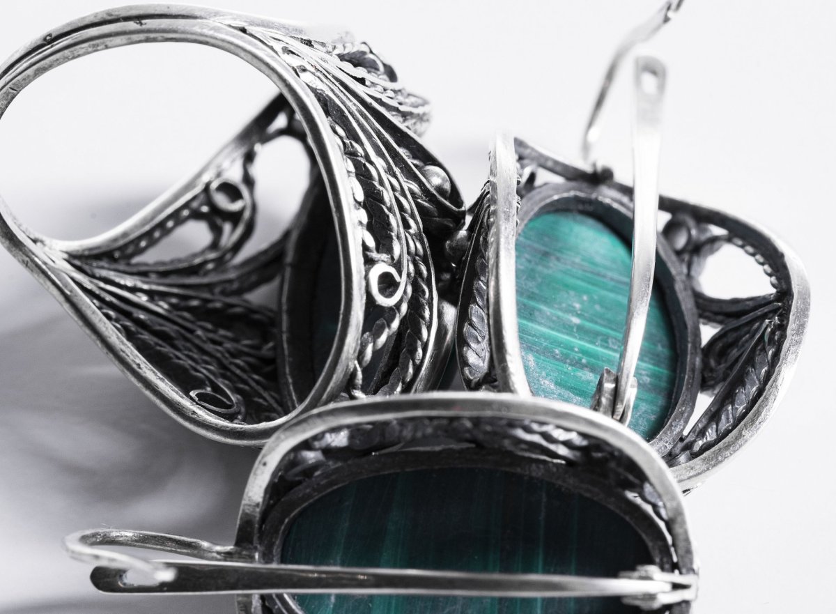 Мельхиоровые серьги Винтаж