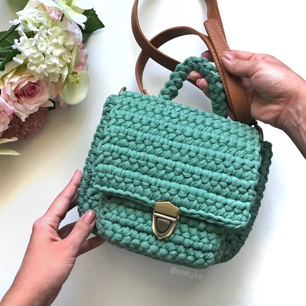 Вязаные сумки из трикотажной пряжи